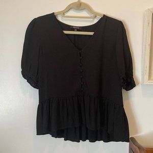 Black Half Button Down Madewell Shirt